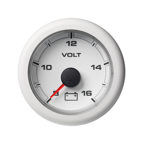 VDO Veratron OCEANLINK™ 52 mm Voltmeter Anzeige 8-16 Volt, weiß 12 Volt