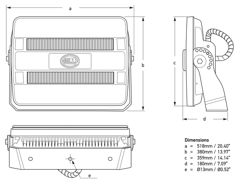 Hella HypaLUME LED Flutlicht 110 /230 V