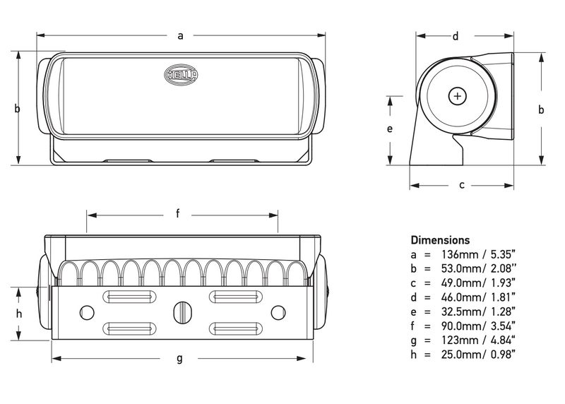 Hella Sea Hawk-R LED Arbeitsscheinwerfer mit Halterung